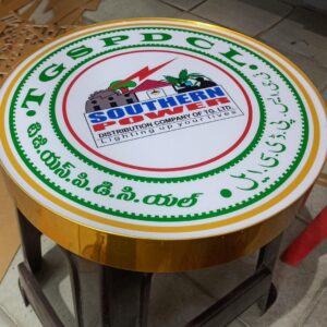 led sign board logo with glowing